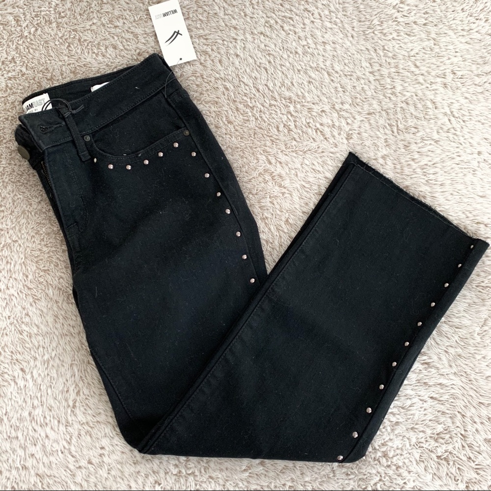 William Rast Flare Crop Studded Jeans